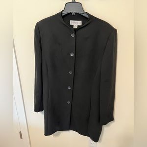 Vintage Jones Wear Women’s Black Collarless Oversized Duster / Size 16